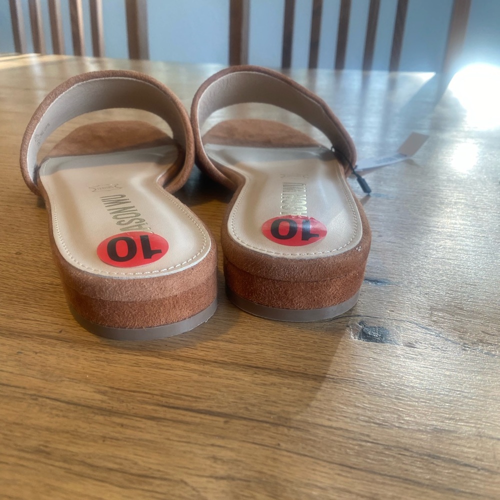 Jason Wu Elegant Tan Suede Slide Sandals Women’s 10‎ NWT - Picture 5 of 9